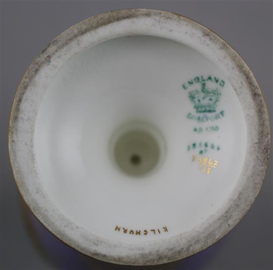 A pair of Coalport lilac and lemon yellow ground vases, c.1900, 22.5cm